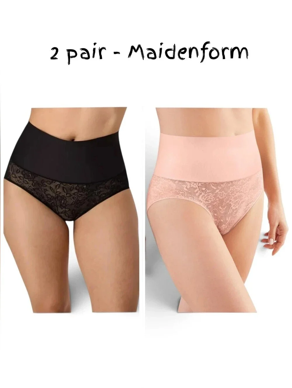 🆕️ 2 pair- MaidenForm Tummy Control Shapewear Underwear Brief Womens SIze Large